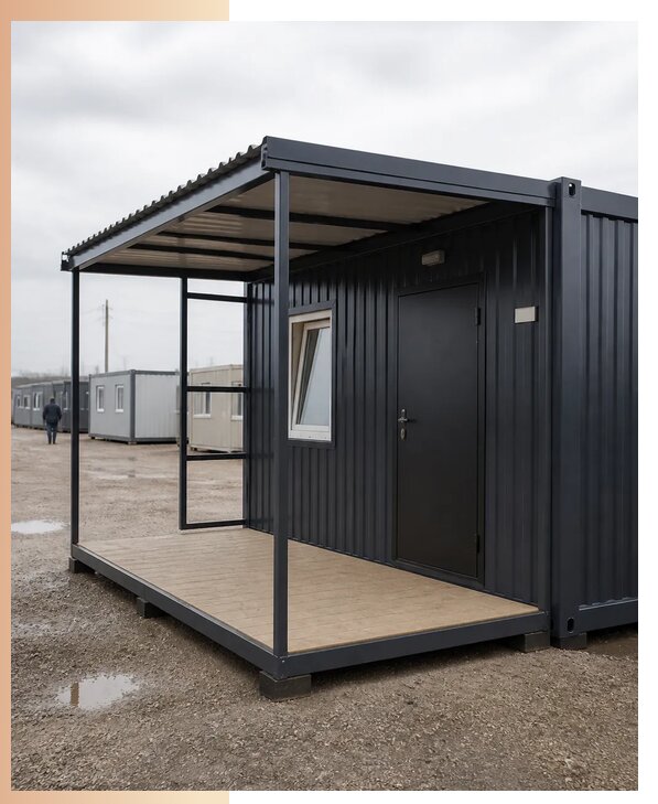 Изготовление и аренда бытовок с навесом в Лесне